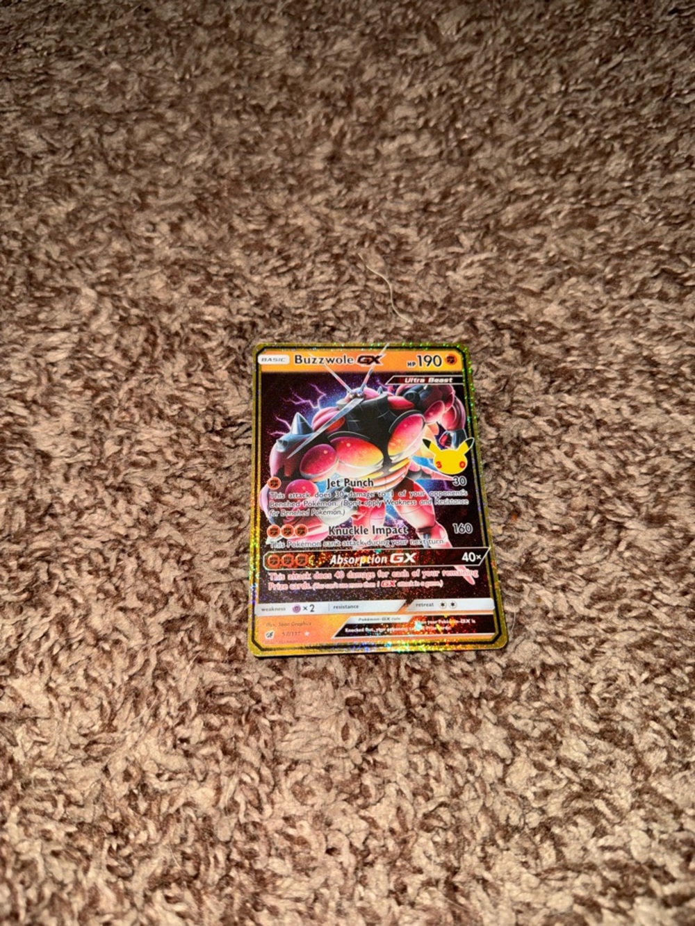 Pokemon 30TH Anniversary Celebration Buzzwole GX Classic Collection Holo 57/111